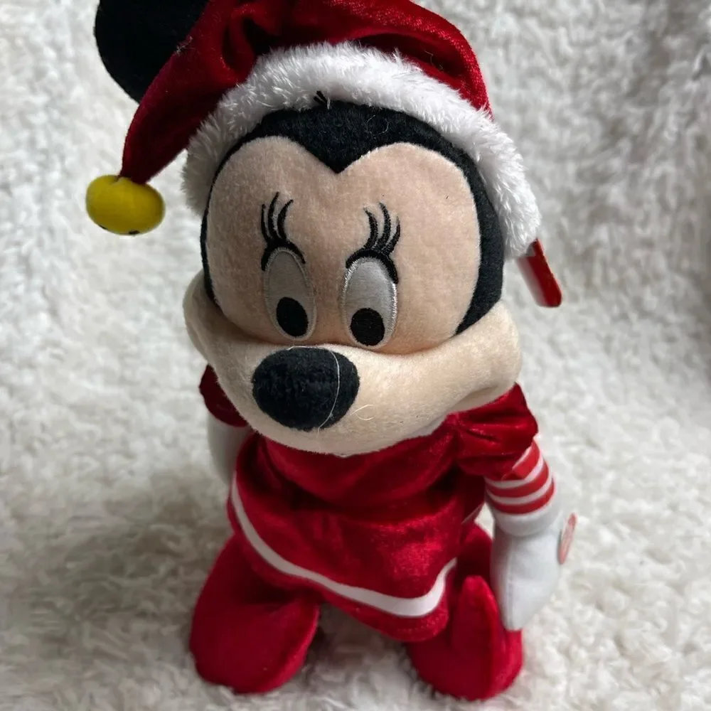 NWT Disney singing  & dancing Christmas Minnie dress up in red velvet & …